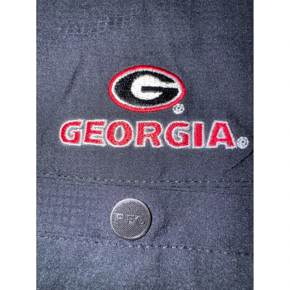 Columbia PFG Mens Black Georgia Bulldogs Short Sleeve Fishing Shirt L Omni Shade - Picture 4 of 8
